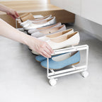 Two-Tier Rolling Shoe Rack (8 H)  - Steel