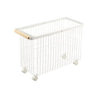 Rolling Wire Basket (15 H)  - Steel + Wood