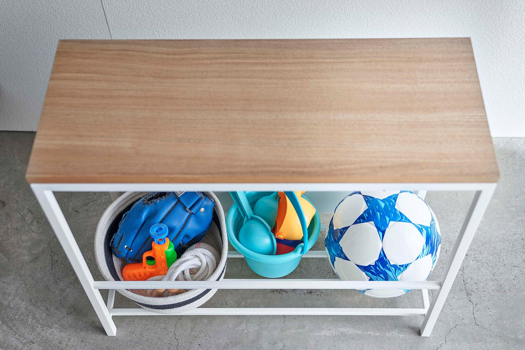 Entryway Storage Organizer & Bench (18 H)  - Steel + Wood