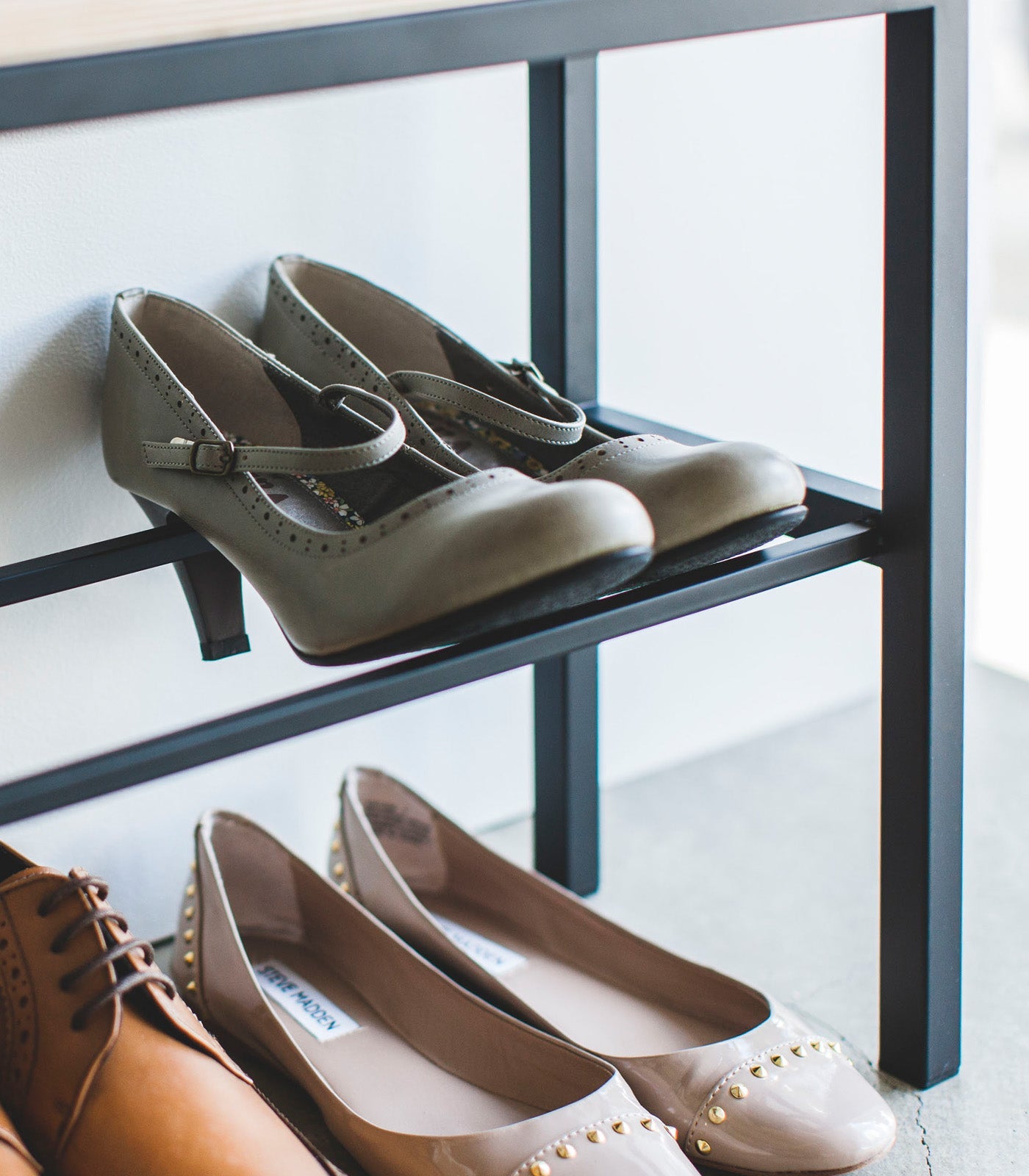 Shoe Organizer & Bench (18 H)  - Steel + Wood