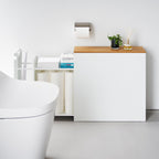 Pull-Out Bathroom Storage Cabinet - Steel + Wood