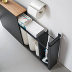 Pull-Out Bathroom Storage Cabinet - Steel + Wood