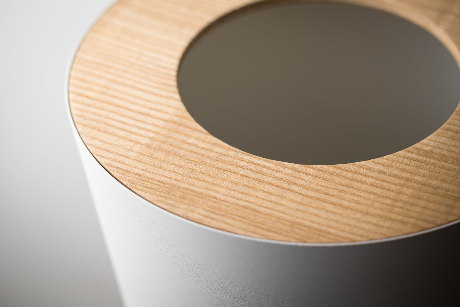 Trash Can - Round - Steel + Wood